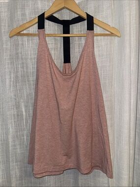 Lou & Grey | Women’s M Pink Racerback Tank Top with Black Straps